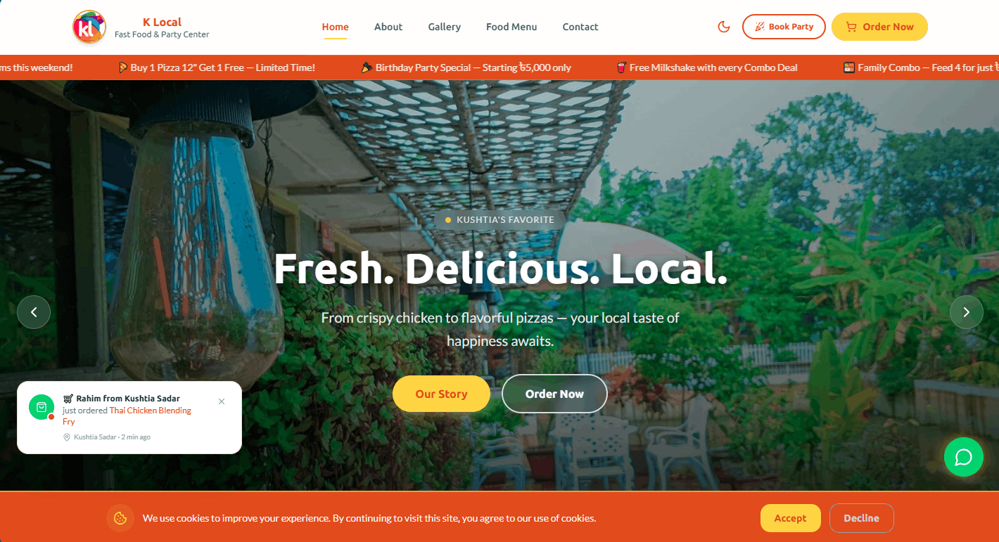 Restaurant Website with Online Ordering & Booking